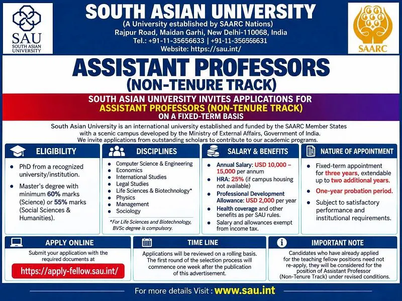 Assistant Professors | South Asian University 