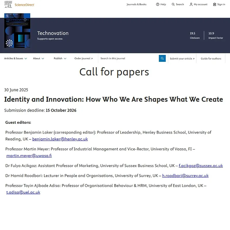  “Identity and Innovation: How Who We Are Shapes What We Create”