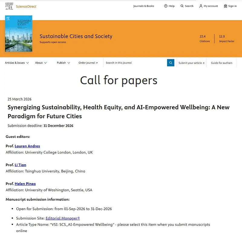 "Synergizing Sustainability, Health Equity, and AI-Empowered Wellbeing: A New Paradigm for Future Cities"