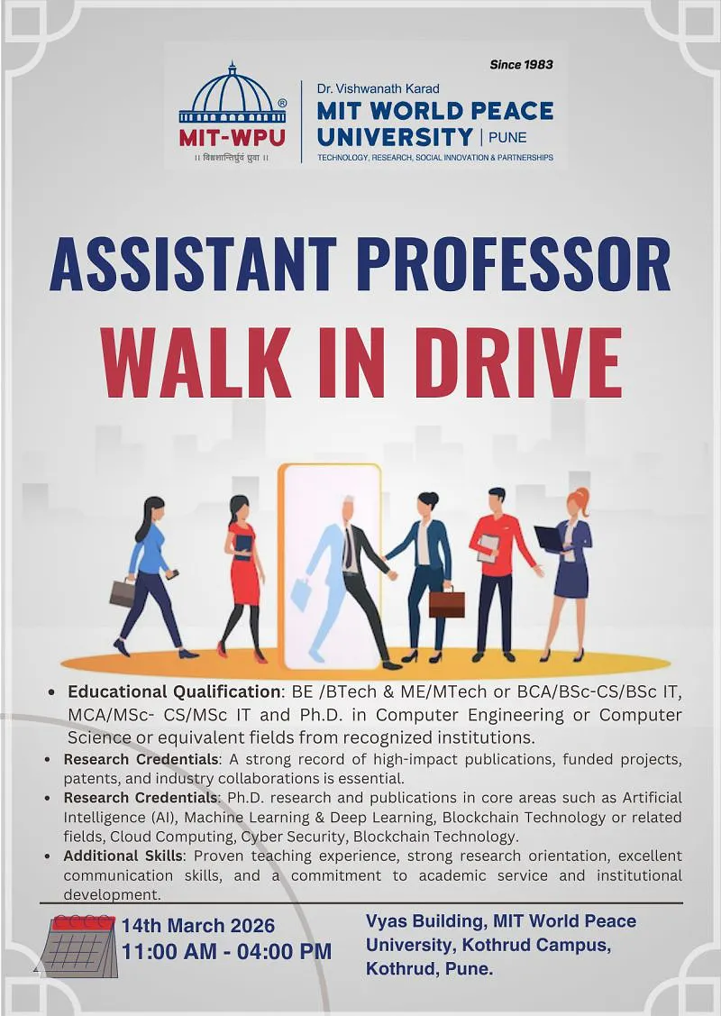 Assistant Professor Walk-In Drive Pune
