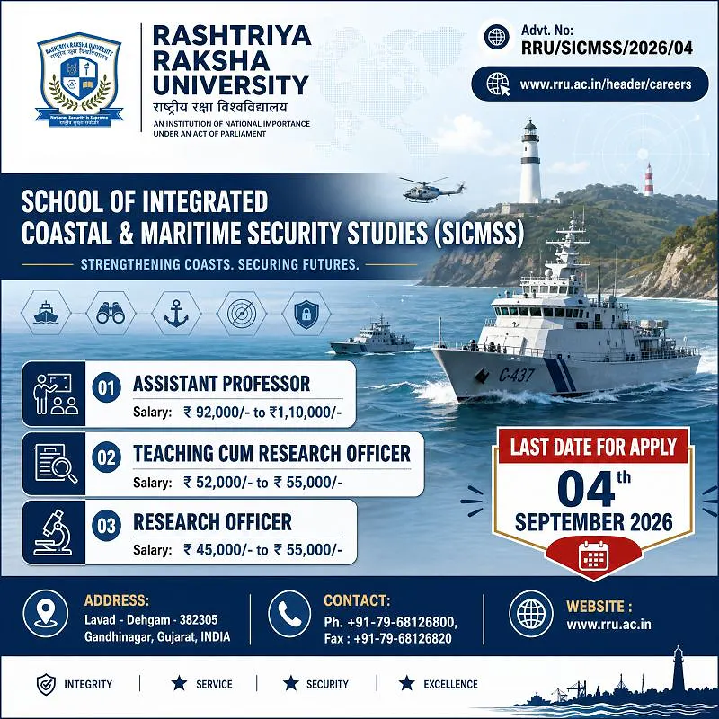 Teaching & Research Opportunities: SICMSS – Rashtriya Raksha University (RRU)