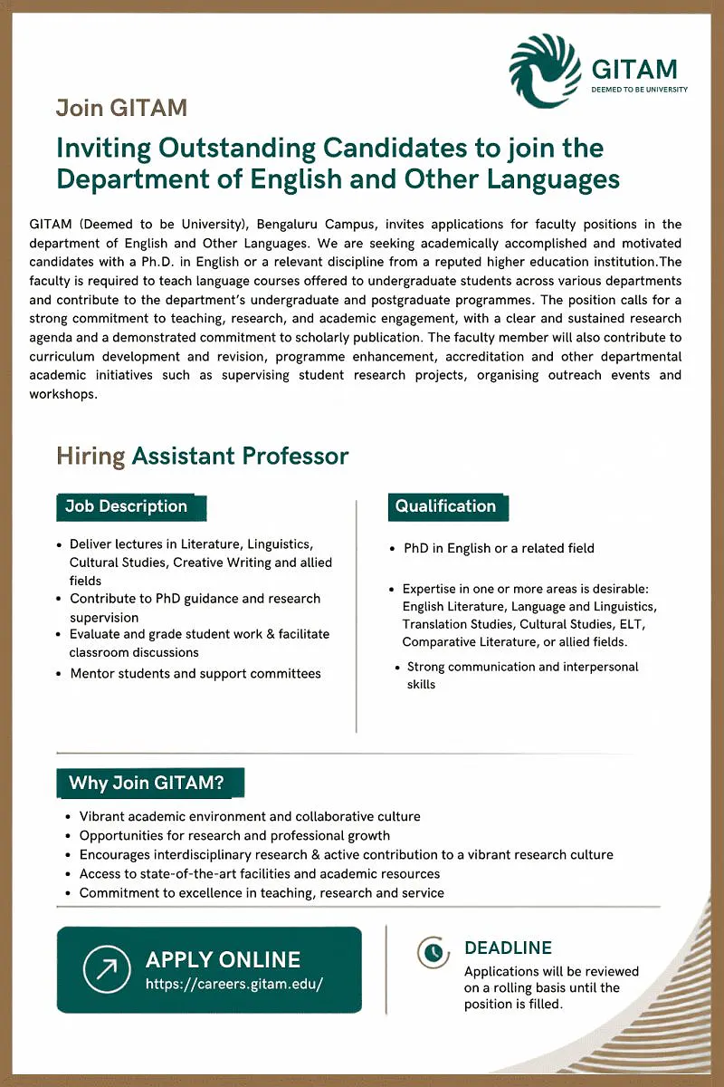 Assistant Professor | GITAM - Deemed to be University