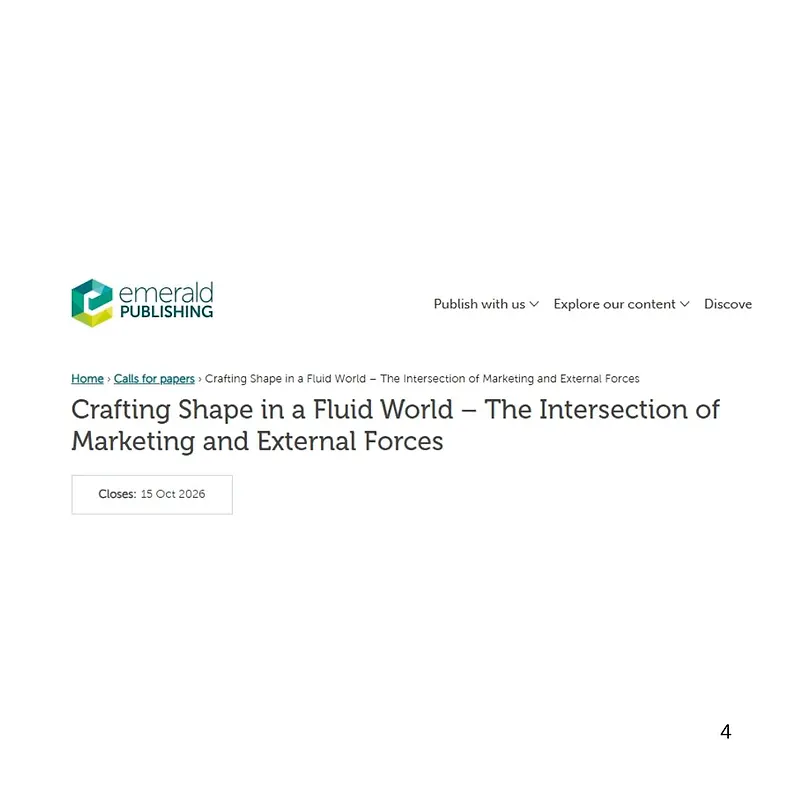 Crafting Shape in a Fluid World – The Intersection of Marketing and External Forces