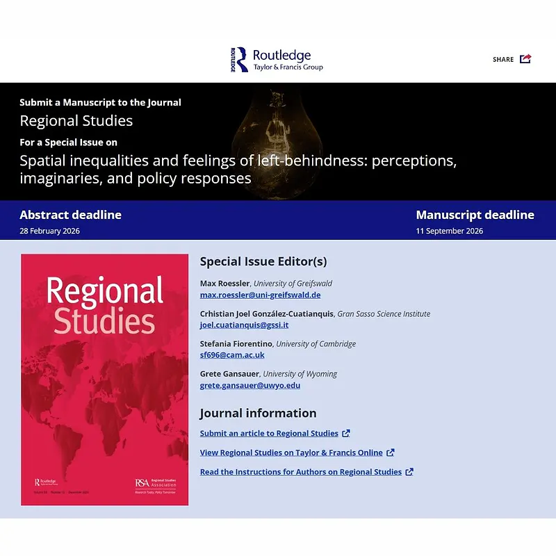  Spatial Inequalities and Feelings of Left-Behindness: Perceptions, Imaginaries, and Policy Responses