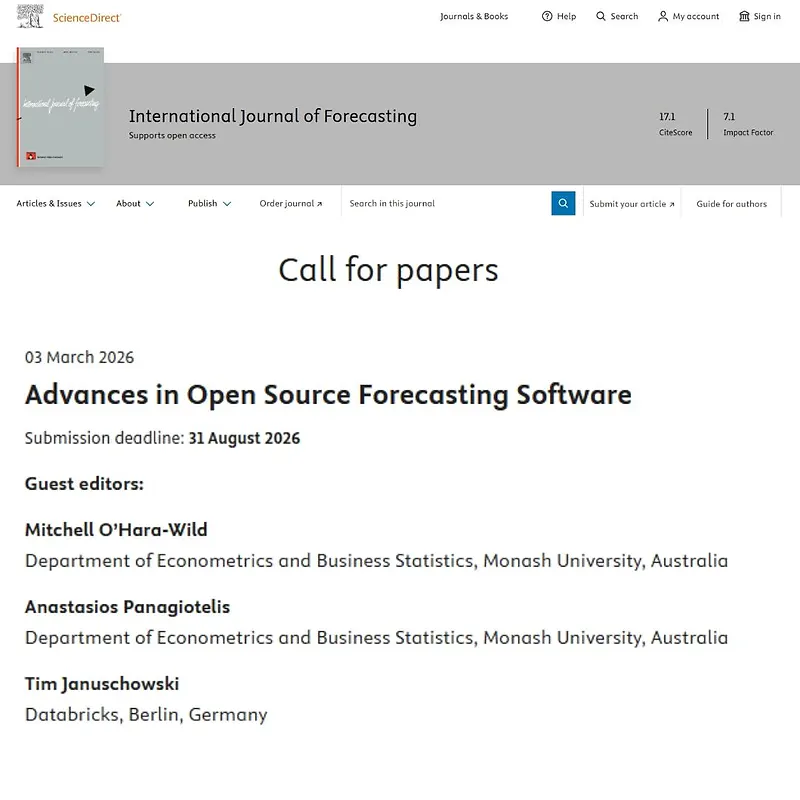 Advances in Open Source Forecasting Software