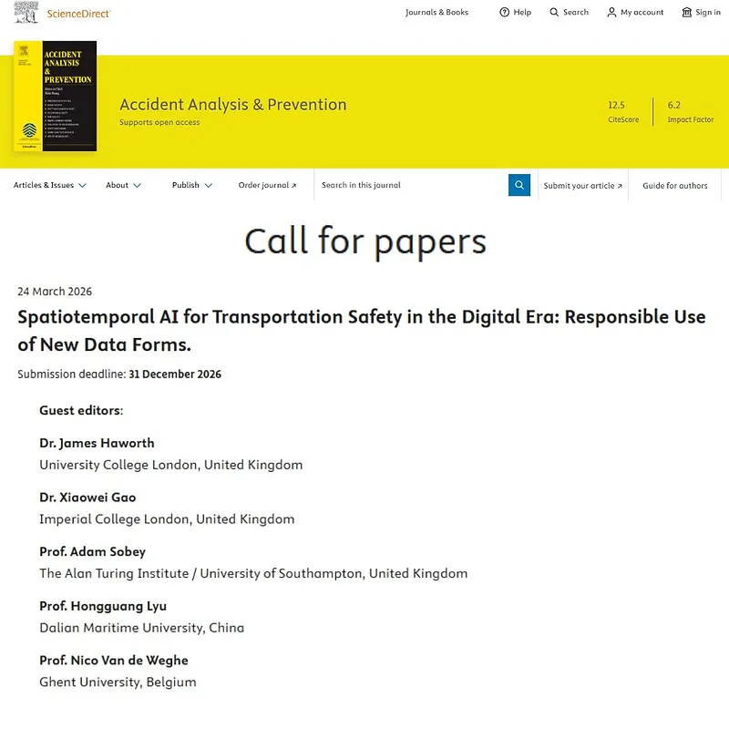 "Spatiotemporal AI for Transportation Safety in the Digital Era: Responsible Use of New Data Forms"