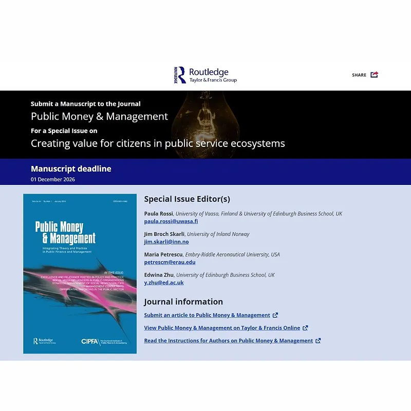 𝗖𝗿𝗲𝗮𝘁𝗶𝗻𝗴 𝘃𝗮𝗹𝘂𝗲 𝗳𝗼𝗿 𝗰𝗶𝘁𝗶𝘇𝗲𝗻𝘀 𝗶𝗻 𝗽𝘂𝗯𝗹𝗶𝗰 𝘀𝗲𝗿𝘃𝗶𝗰𝗲 𝗲𝗰𝗼𝘀𝘆𝘀𝘁𝗲𝗺𝘀