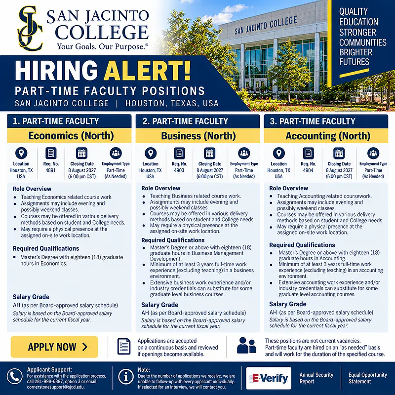 Part-Time Faculty – Business (North) – San Jacinto College