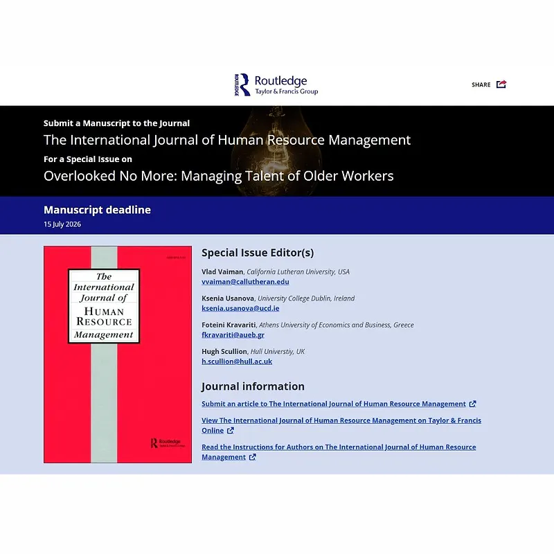 Overlooked No More: Managing Talent of Older Workers