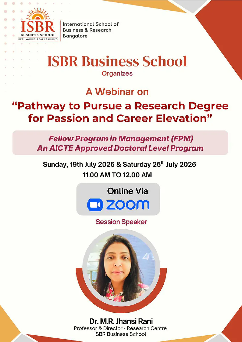 Fellow Programme in Management (FPM) -ISBR Bengaluru