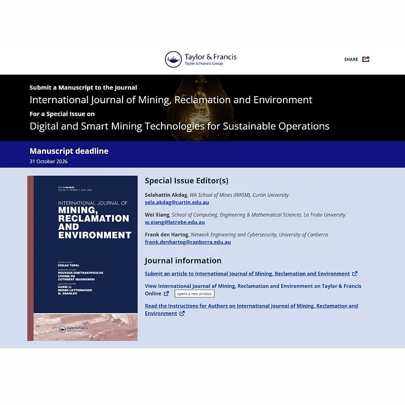 𝗗𝗶𝗴𝗶𝘁𝗮𝗹 𝗮𝗻𝗱 𝗦𝗺𝗮𝗿𝘁 𝗠𝗶𝗻𝗶𝗻𝗴 𝗧𝗲𝗰𝗵𝗻𝗼𝗹𝗼𝗴𝗶𝗲𝘀 𝗳𝗼𝗿 𝗦𝘂𝘀𝘁𝗮𝗶𝗻𝗮𝗯𝗹𝗲 𝗢𝗽𝗲𝗿𝗮𝘁𝗶𝗼𝗻𝘀