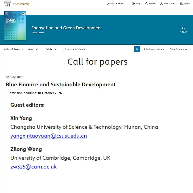 “Blue Finance and Sustainable Development”