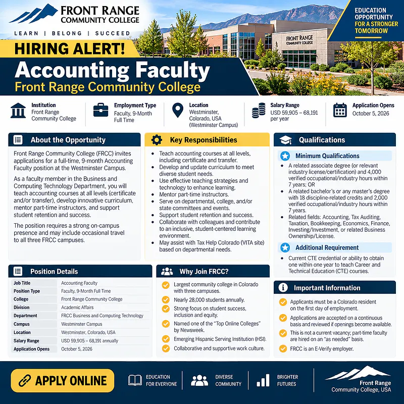 Accounting Faculty – Front Range Community College