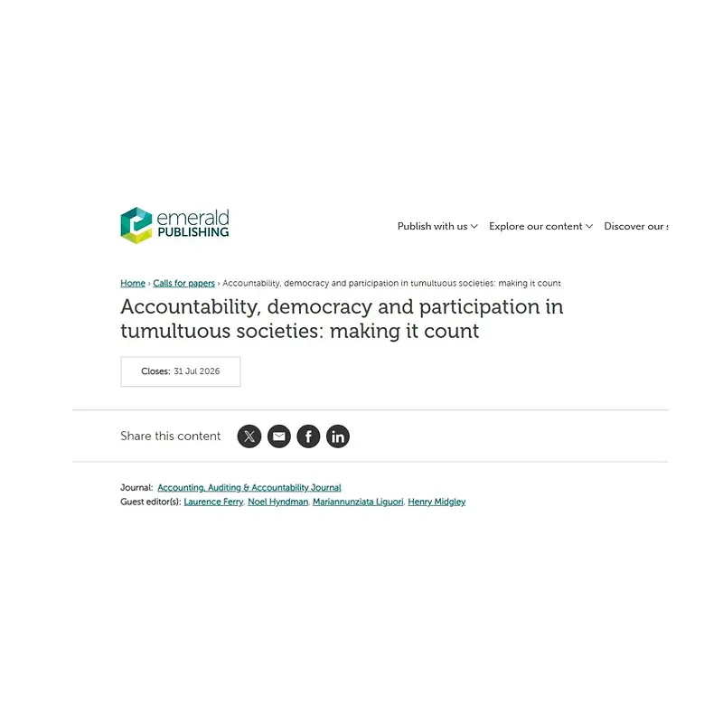 “Accountability, Democracy and Participation in Tumultuous Societies: Making It Count”