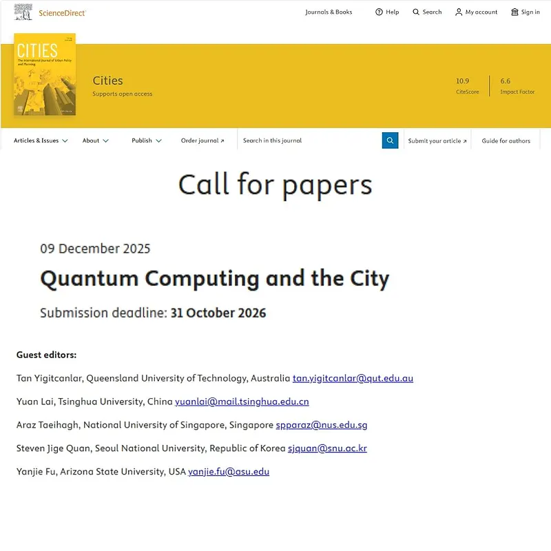  “Quantum Computing and the City”*