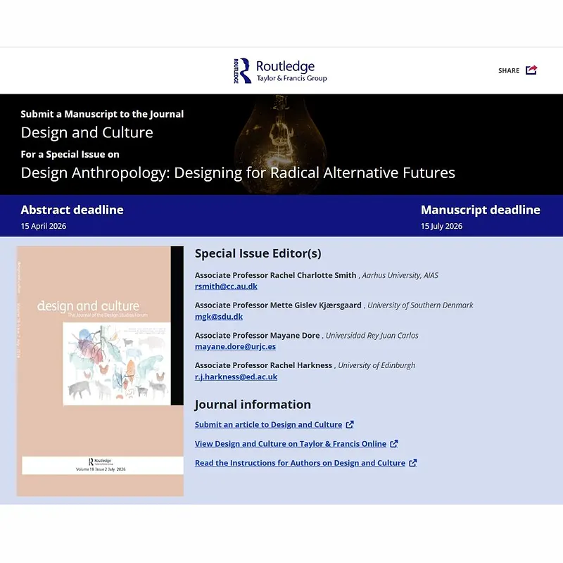Design Anthropology: Designing for Radical Alternative Futures