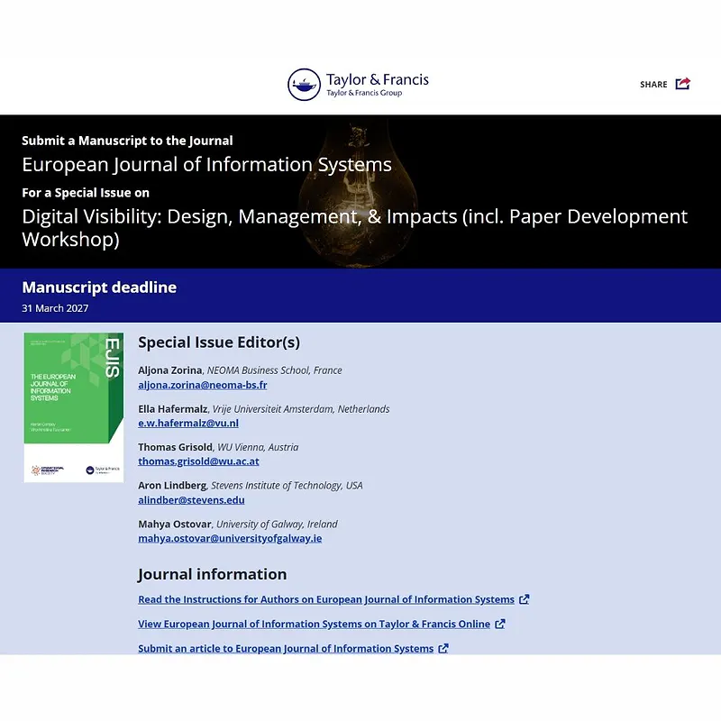 Digital Visibility: Design, Management, & Impacts
