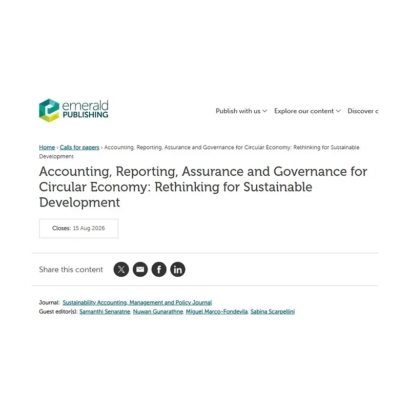 Accounting, Reporting, Assurance and Governance for Circular Economy: Rethinking for Sustainable Development