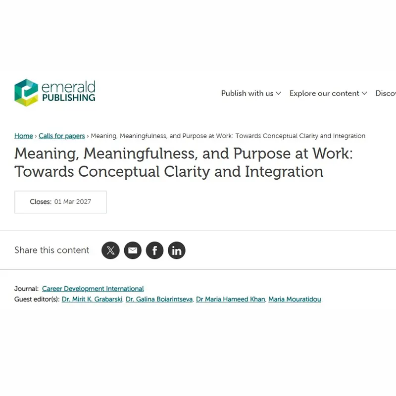 Meaning, Meaningfulness, and Purpose at Work: Towards Conceptual Clarity and Integration