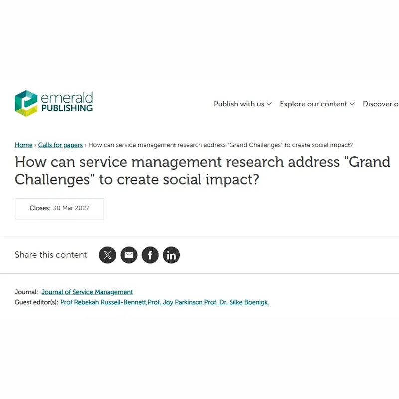 How Can Service Management Research Address “Grand Challenges” to Create Social Impact?