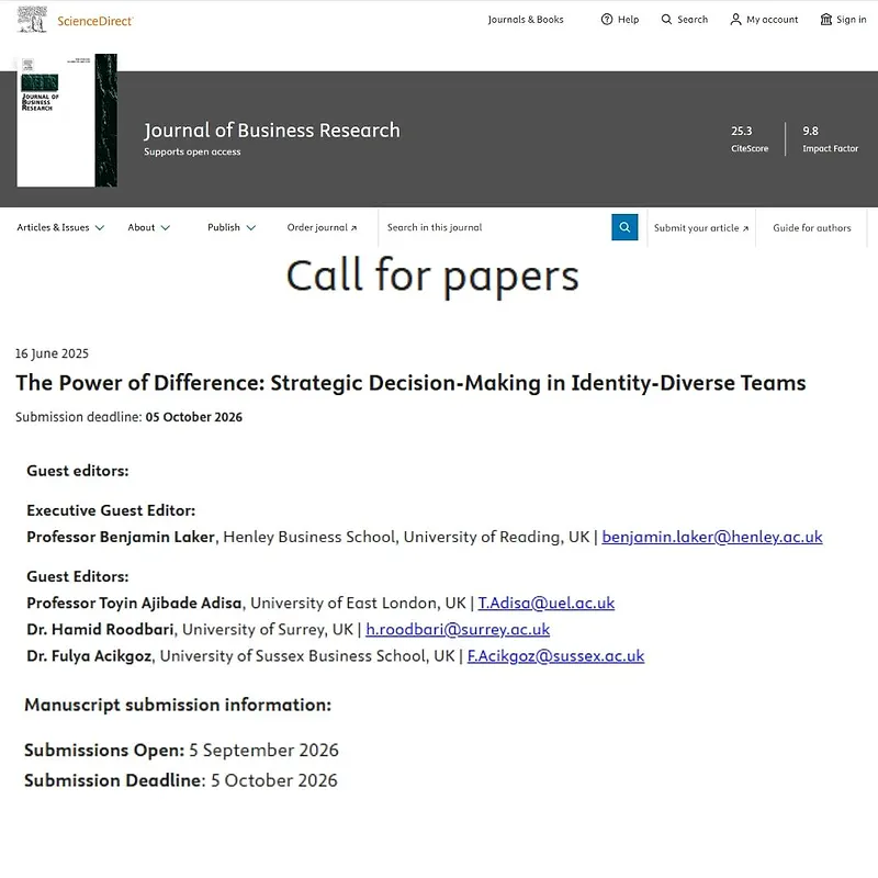 “The Power of Difference: Strategic Decision-Making in Identity-Diverse Teams”