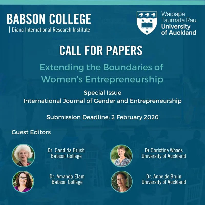 Call for Papers | Special Issue on “Extending the Boundaries of Women’s Entrepreneurship” – International Journal of Gender and Entrepreneurship (IJGE)