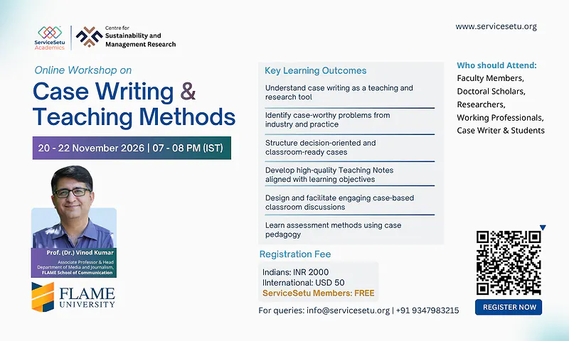 Case Writing & Teaching Method Workshop | Prof. Vinod Kumar, Flame University