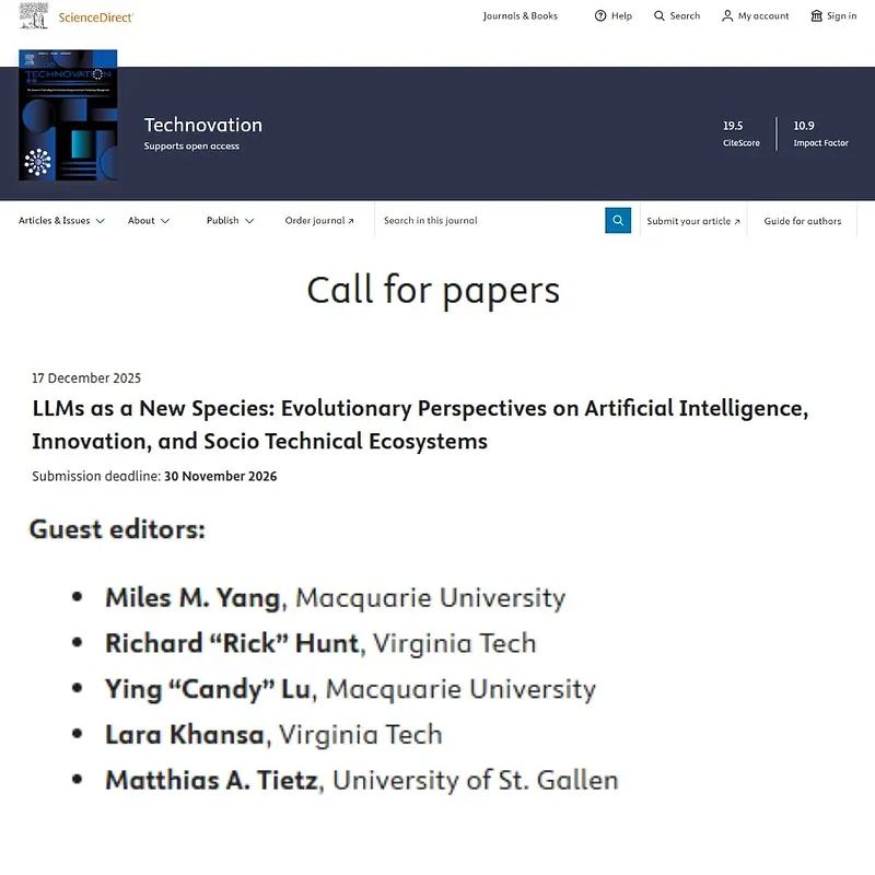 “LLMs as a New Species: Evolutionary Perspectives on Artificial Intelligence, Innovation, and Socio‑Technical Ecosystems”