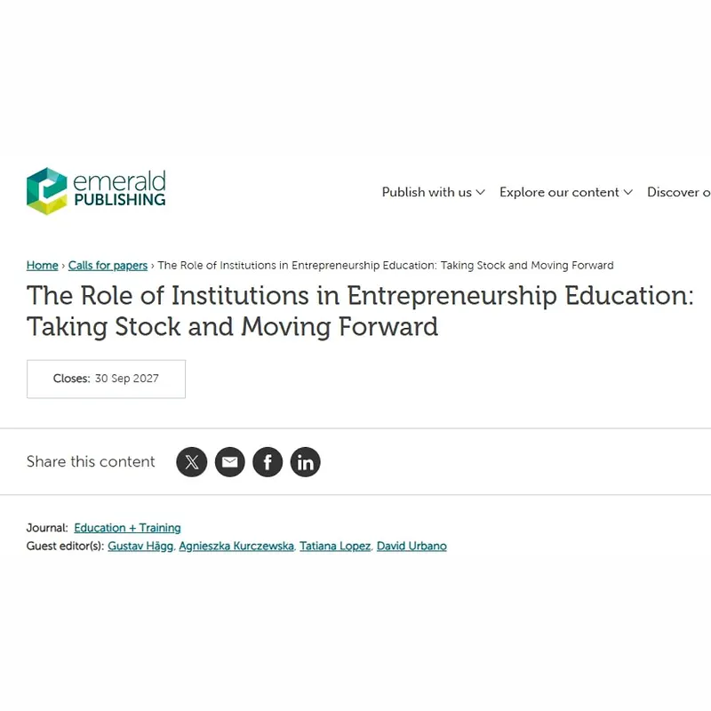 The Role of Institutions in Entrepreneurship Education: Taking Stock and Moving Forward