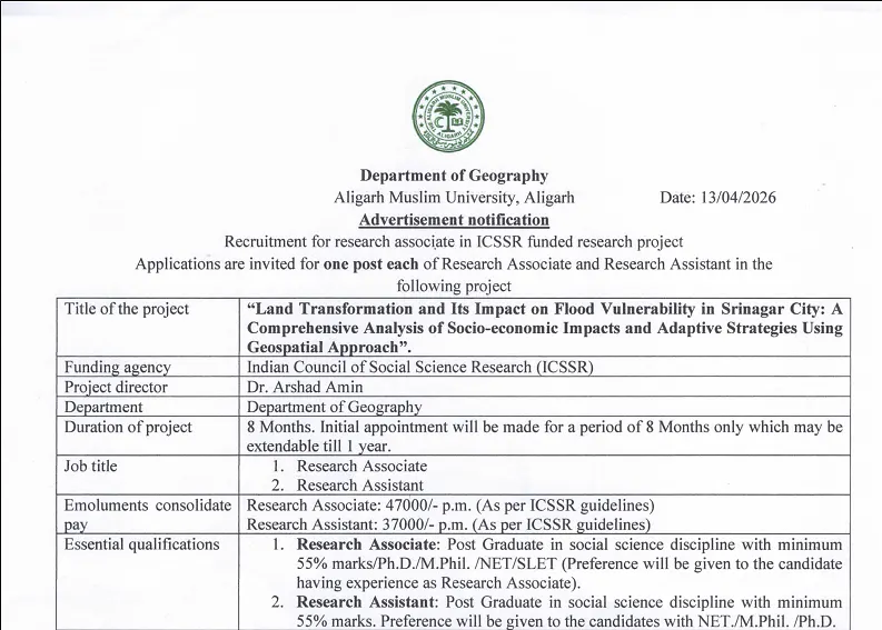 Recruitment 2026: Aligarh Muslim University (AMU)