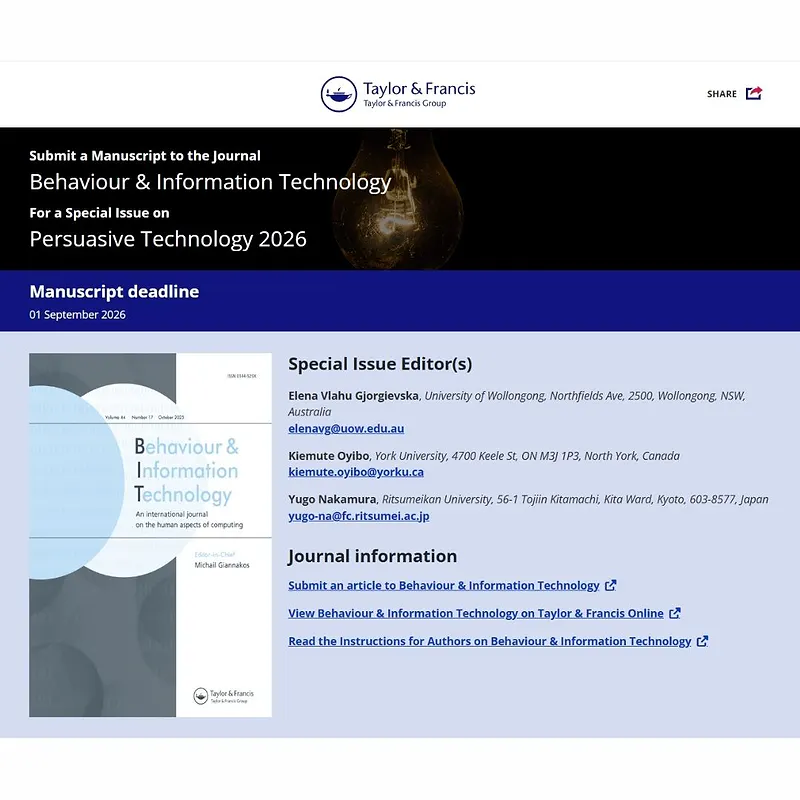  Persuasive Technology 2026