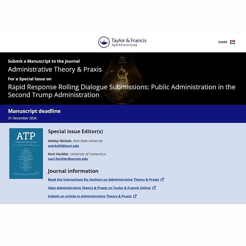 Rapid Response Rolling Dialogue Submissions: Public Administration in the Second Trump Administration