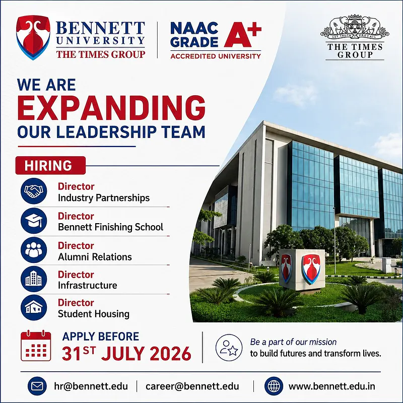 Bennett University Recruitment 2026: Director-Level Leadership Positions