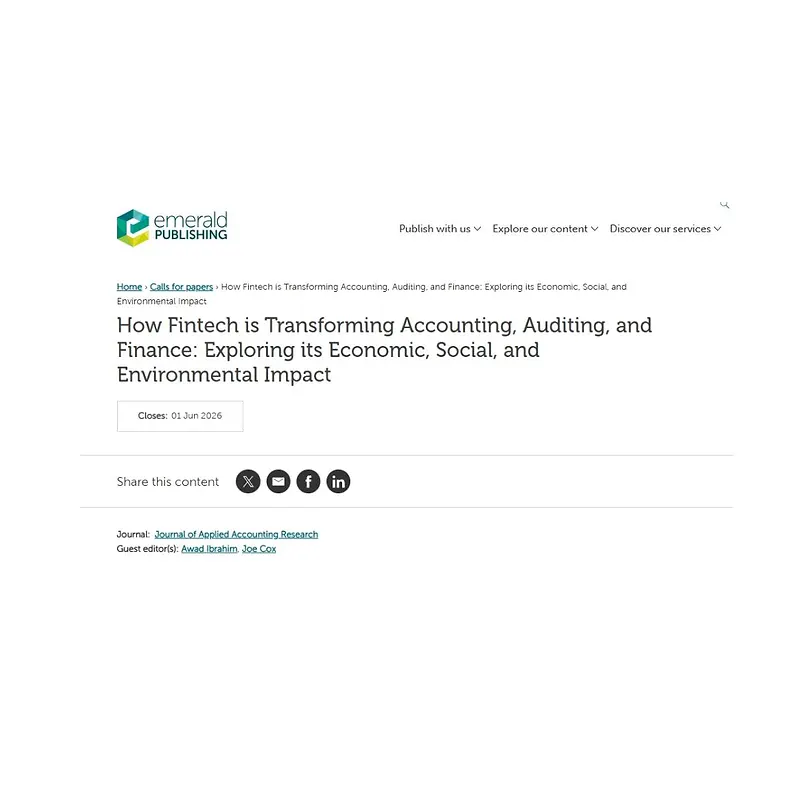 How Fintech is Transforming Accounting, Auditing, and Finance: Exploring its Economic, Social, and Environmental Impact