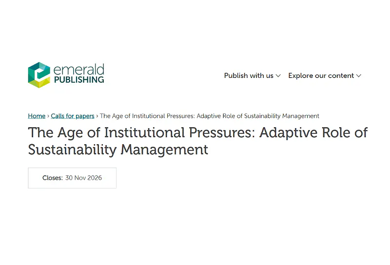 Call for Papers: The Age of Institutional Pressures – Adaptive Role of Sustainability Management