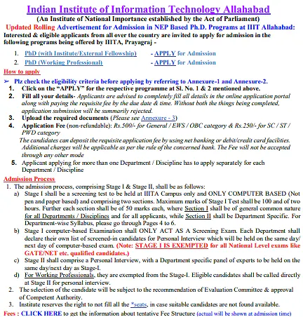 Ph.D. Admissions 2026 at IIIT Allahabad – NEP-Based Ph.D. Programmes