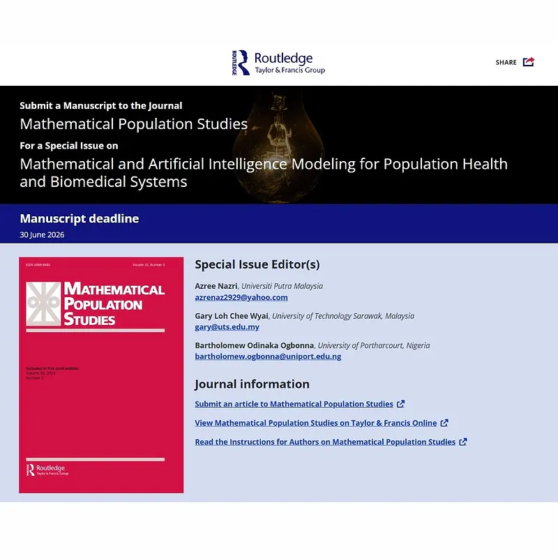 𝗠𝗮𝘁𝗵𝗲𝗺𝗮𝘁𝗶𝗰𝗮𝗹 𝗮𝗻𝗱 𝗔𝗿𝘁𝗶𝗳𝗶𝗰𝗶𝗮𝗹 𝗜𝗻𝘁𝗲𝗹𝗹𝗶𝗴𝗲𝗻𝗰𝗲 𝗠𝗼𝗱𝗲𝗹𝗶𝗻𝗴 𝗳𝗼𝗿 𝗣𝗼𝗽𝘂𝗹𝗮𝘁𝗶𝗼𝗻 𝗛𝗲𝗮𝗹𝘁𝗵 𝗮𝗻𝗱 𝗕𝗶𝗼𝗺𝗲𝗱𝗶𝗰𝗮𝗹 𝗦𝘆𝘀𝘁𝗲𝗺𝘀