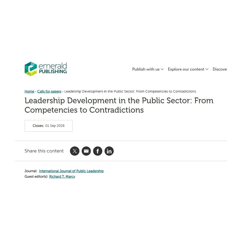 Leadership Development in the Public Sector: From Competencies to Contradictions