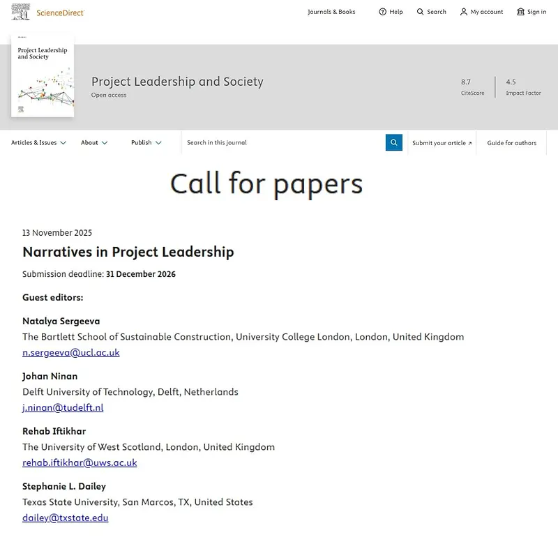 “Narratives in Project Leadership”