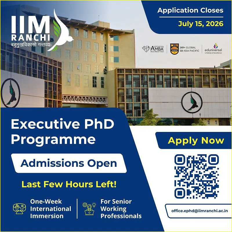 IIM Ranchi Executive PhD Admission 2026