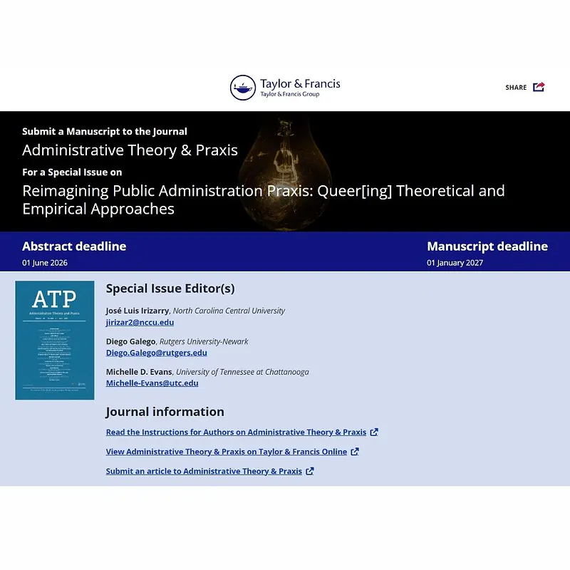 Reimagining Public Administration Praxis: Queer[ing] Theoretical and Empirical Approaches