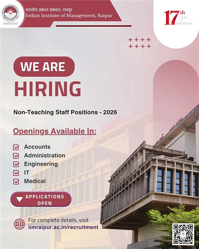  IIM Raipur Non-Teaching & Research Recruitment 2026