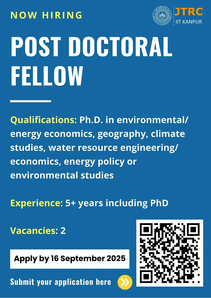 Postdoctoral Fellowship, JTRC, IIT Kanpur