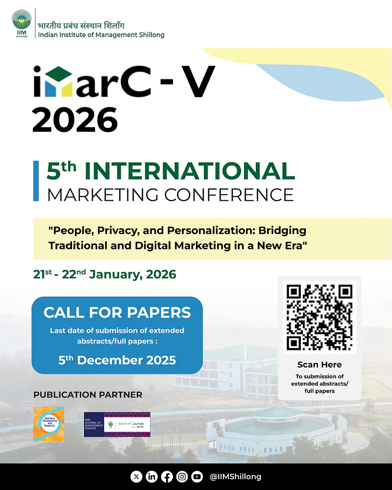 5th International Marketing Conference (iMarC-V), January 21-22, 2026. | IIM Shillong