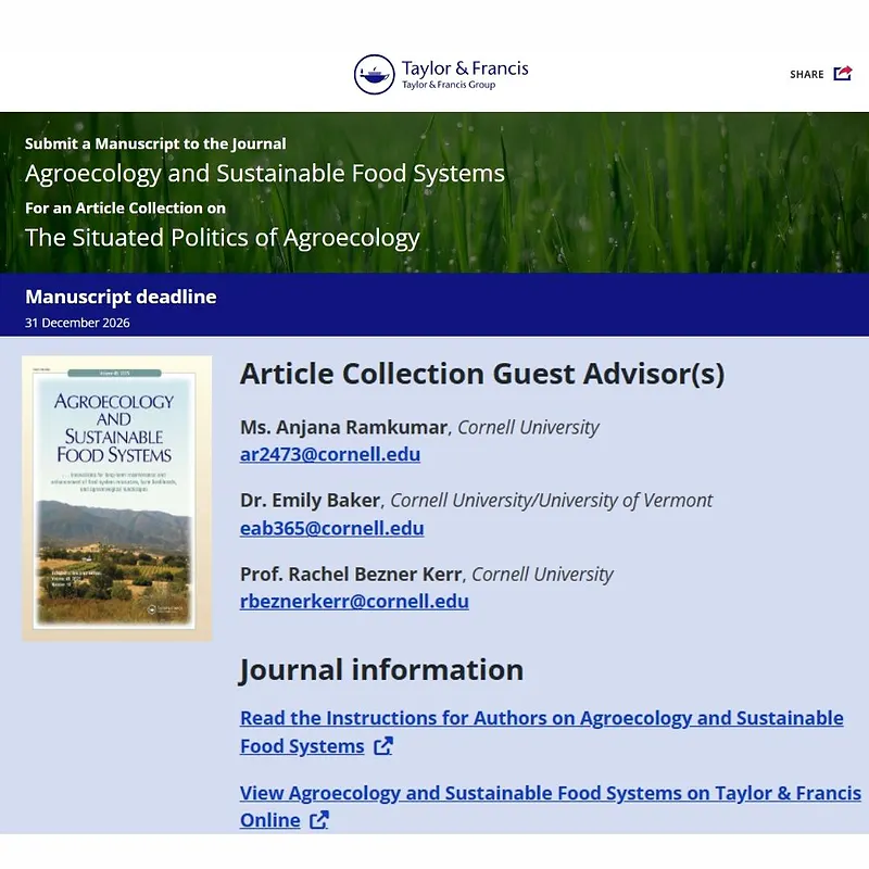 The Situated Politics of Agroecology