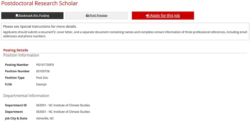 NC State University Postdoctoral Research Scholar Recruitment 2026 in Climate Studies
