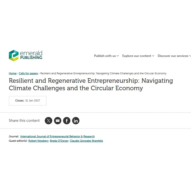 Resilient and Regenerative Entrepreneurship: Navigating Climate Challenges and the Circular Economy