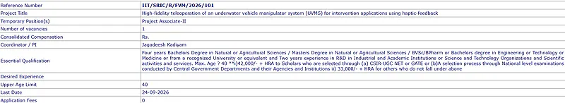 IIT Kharagpur Project Associate-II Recruitment 2026 – Apply by 24 September