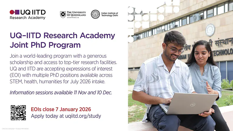 UQ–IIT Delhi Research Academy Joint PhD Programme | July 2026 Intake