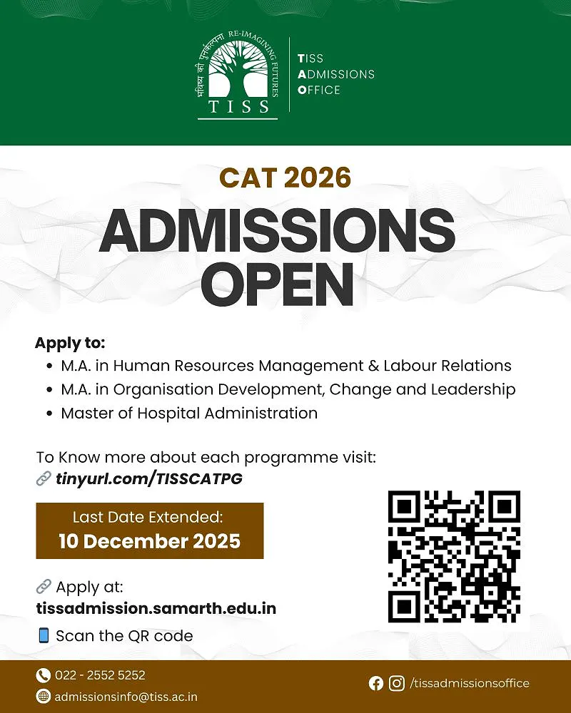 Admissions Open at Tata Institute of Social Sciences (TISS) for CAT 2026